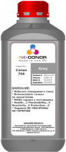 Пигментные чернила INK-DONOR  для Canon PFI-304/704, серые (Gray), 1000 мл