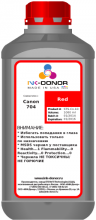 Пигментные чернила INK-DONOR  для Canon PFI-304/704, красные (Red), 1000 мл