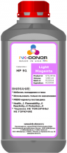 Пигментные чернила INK-DONOR  91 Light Magenta (C9469A) для HP DesignJet Z6100, 1000 мл
