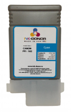  INK-DONOR  PFI-102C (Cyan Dye) 130   Canon imagePROGRAF  IPF500/ IPF510/ IPF600/ IPF605/ IPF610/ IPF650/ IPF655/ IPF700/ IPF710/ IPF720/ IPF750/ IPF755/ LP17