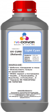 Ультрафиолетовые чернила INK-DONOR  LED FLEX, светло-голубые (Light Cyan), 1000 мл для Roland